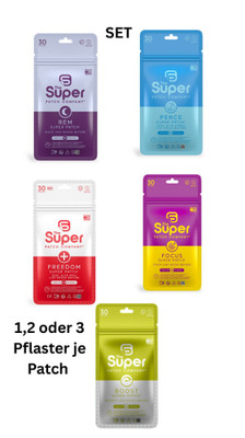 Super Patch KennenlernSet | Boost I Focus I Peace I REM I Freedom I Pflaster Mix