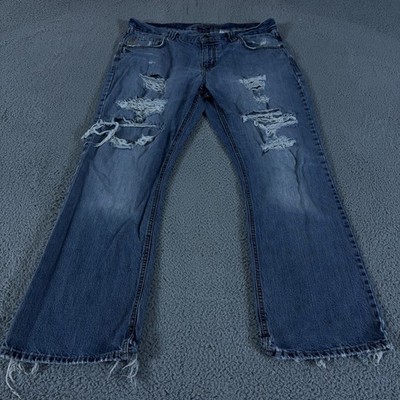 Cinch Jeans Mens 38x32 Blue Carter Relaxed Bootcut Light Wash Rodeo Cowboy Y2K