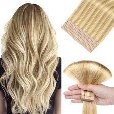 HOTBANANA Tape in Hair Extensions, 10 Inch Tape in Hair Extensions Human Hair 20