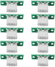10pcs USB 2.0 Type A Female Panel Mount Connector Reversible Design Solder Ty...