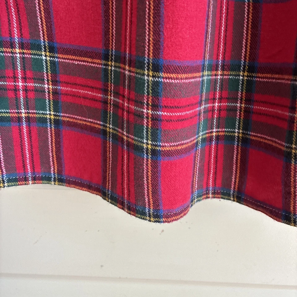 Niñas Hecho a Mano Rojo Franela Tradicional Vestido de Navidad Mangas Largas Foto 4 de 4