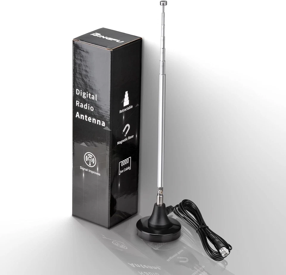 Versatile FM Radio Antenna with Strong Magnetic Base & 3 Adapters for Easy Setup - Image 4 of 4