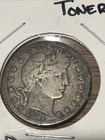 1914-D Barber Quarter. Toner! Good Details! 90% Silver