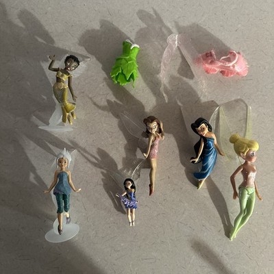 Disney Fairies Lot of 6 Fairy Figures Some Cake Toppers Dress Wings Skirt