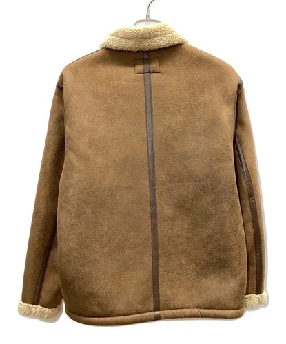 HOUSTON Leather Mouton Jacket Men's Size L Brown image 2