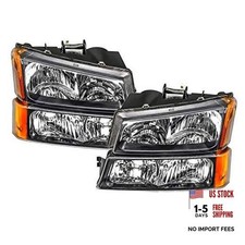 Black Silverado Headlight Assembly for 03-06