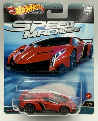#ad Hot Wheels Premium Lamborghini Veneno Speed Machines Car Culture Red $19.99