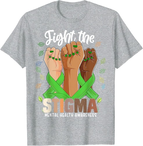 Fight The STIGMA Hand For Mental Health Awareness Month 2022 T-Shirt Hoodie - Picture 8 of 18