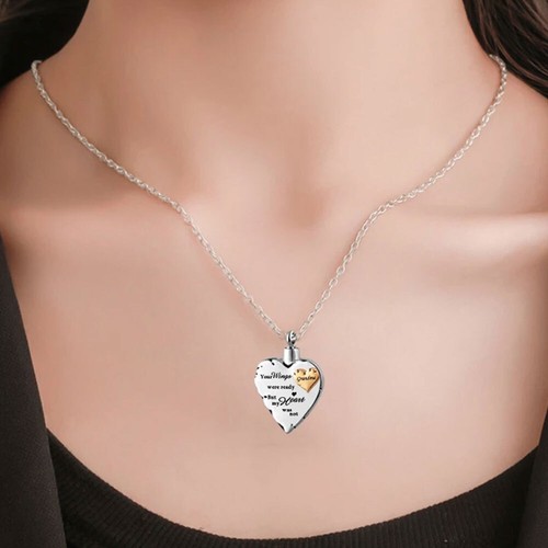 Cremation Jewellery Urn Necklace Heart Pendent Ashes Locket Memorial Keepsake - Picture 9 of 30