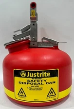 Justrite Non-Metallic Body Safety Disposal Can 2.0 Gallon 7.5 Liter 14265
