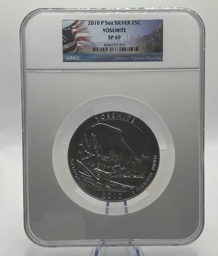 2010 P Yosemite 5 oz Silver Quarter NGC SP69