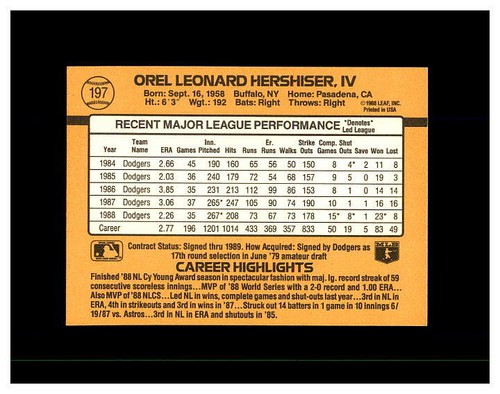 OREL HERSHISER HUGE COLLECTION YOU PICK .99 UNLIMITED SHIPPING HIGH GRADE CARDS - Picture 66 of 112