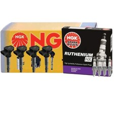 NGK 4 COP Ignition Coils & 4 Ruthenium HX Spark Plugs Kit For Audi R8 RS4