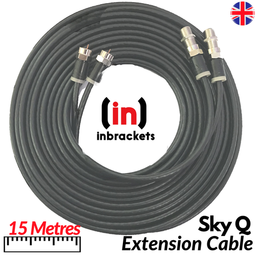 Sky Cable Extension Sky Q Sky+hd Twin Coax Satellite Sky Lead Shotgun with Clips - Picture 18 of 25