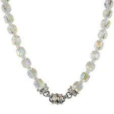 KIRKS FOLLY Divine Sparkle 10mm Crystal Beaded Magnetic Necklace  crystal ab/ st