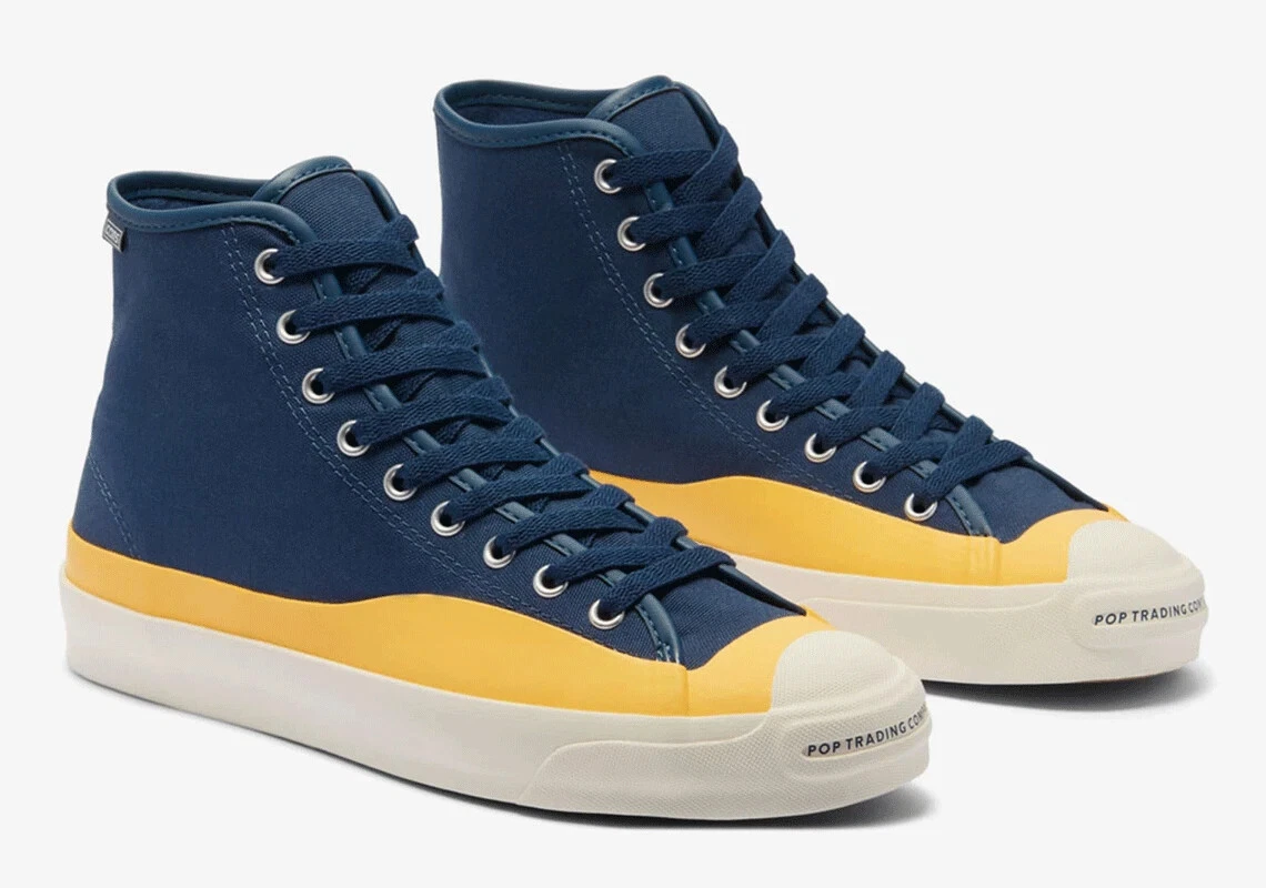 Pop Trading Company x Converse Jack Purcell High Egret for Sale