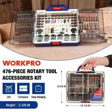 WORKPRO 476PCS Rotary Tool Accessories Kit Rotary Tool Bits for Sanding Carving