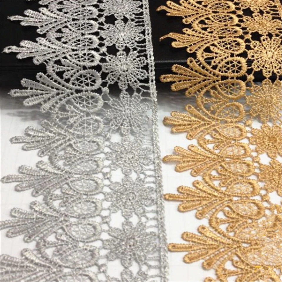 1 Yd Polyester Spitzenborte Band Häkeln besatz für Hochzeit Kleid Nähen Handwerk - Bild 3 von 3