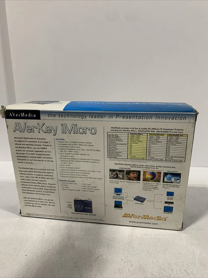 AVerkey iMicro PC/MAC to TV Conversion Converter In Original Box AVAK550 - Image 3 of 4
