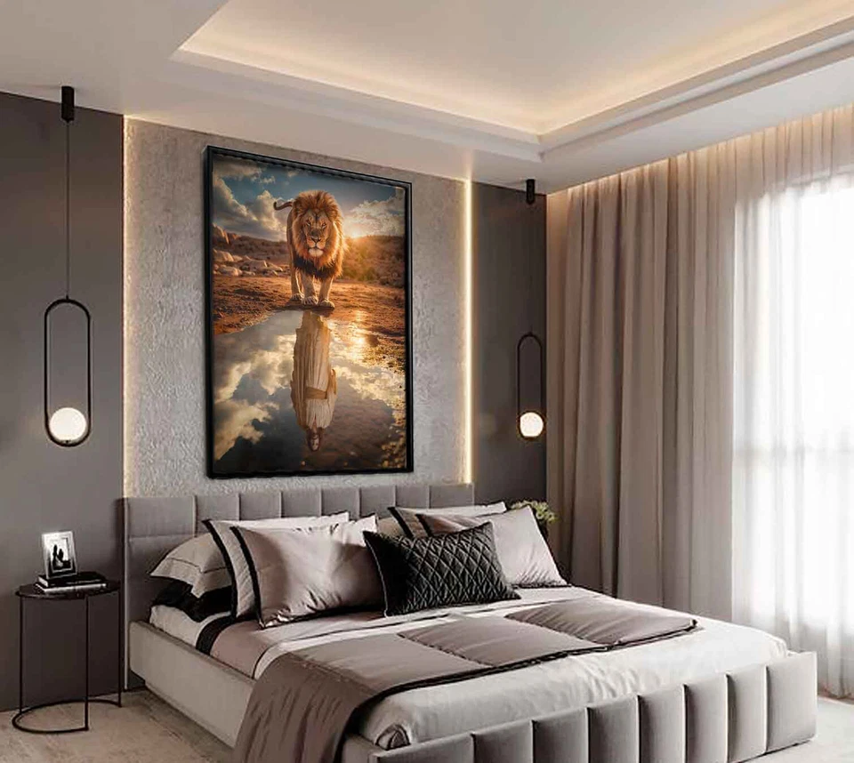 Лев Иуды и Иисуса царя искусства христианский настенное искусство Иисуса искусства холст - Изображение 4 из 4