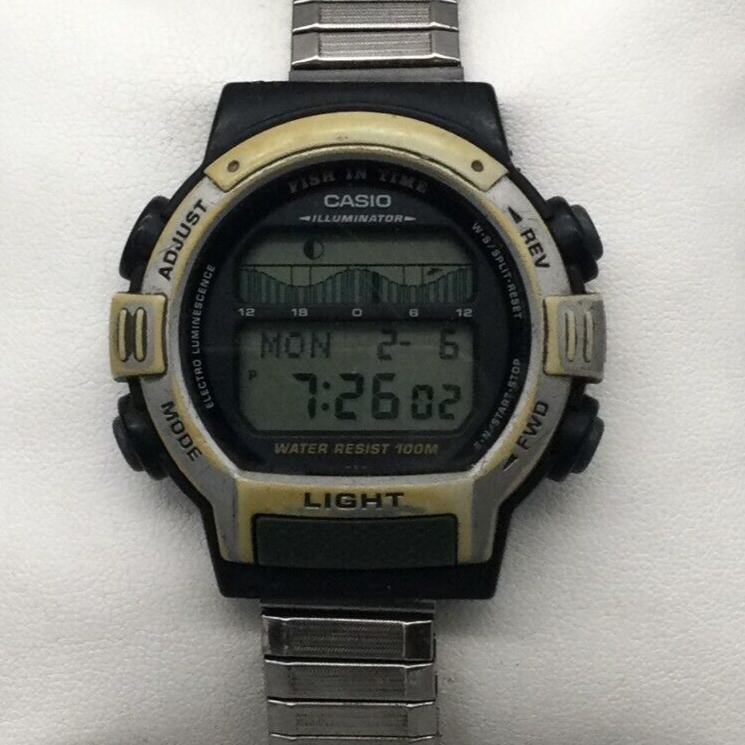 Vtg Casio Forester Fish in Time Digital Watch Men 43mm 1879 FT-200 New  Battery