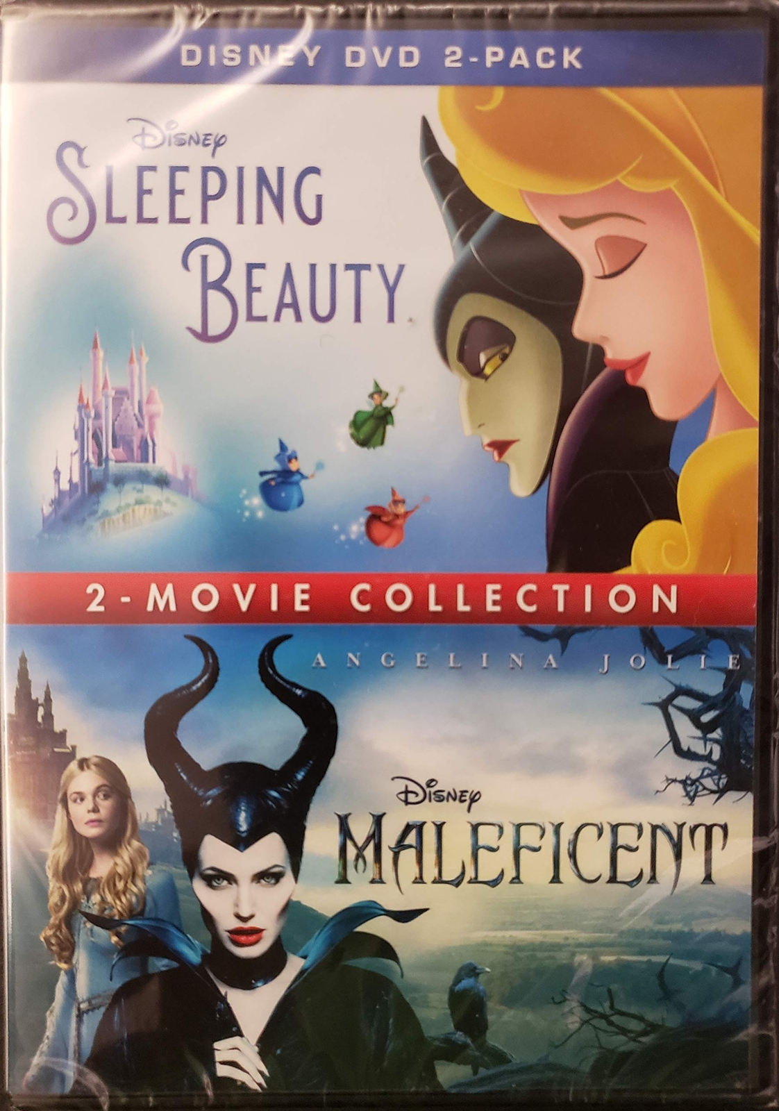 SLEEPING BEAUTY/MALEFICENT 2-MOVIE COLLECTION (DVD) Jolie Angelina Fanning Elle