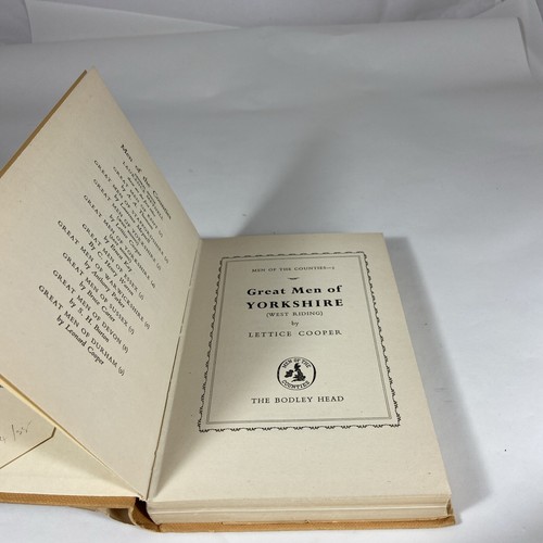 Great Men of Yorkshire West Riding Lettice Cooper 1955 First Edition HCDJ Bodley - Picture 8 of 11