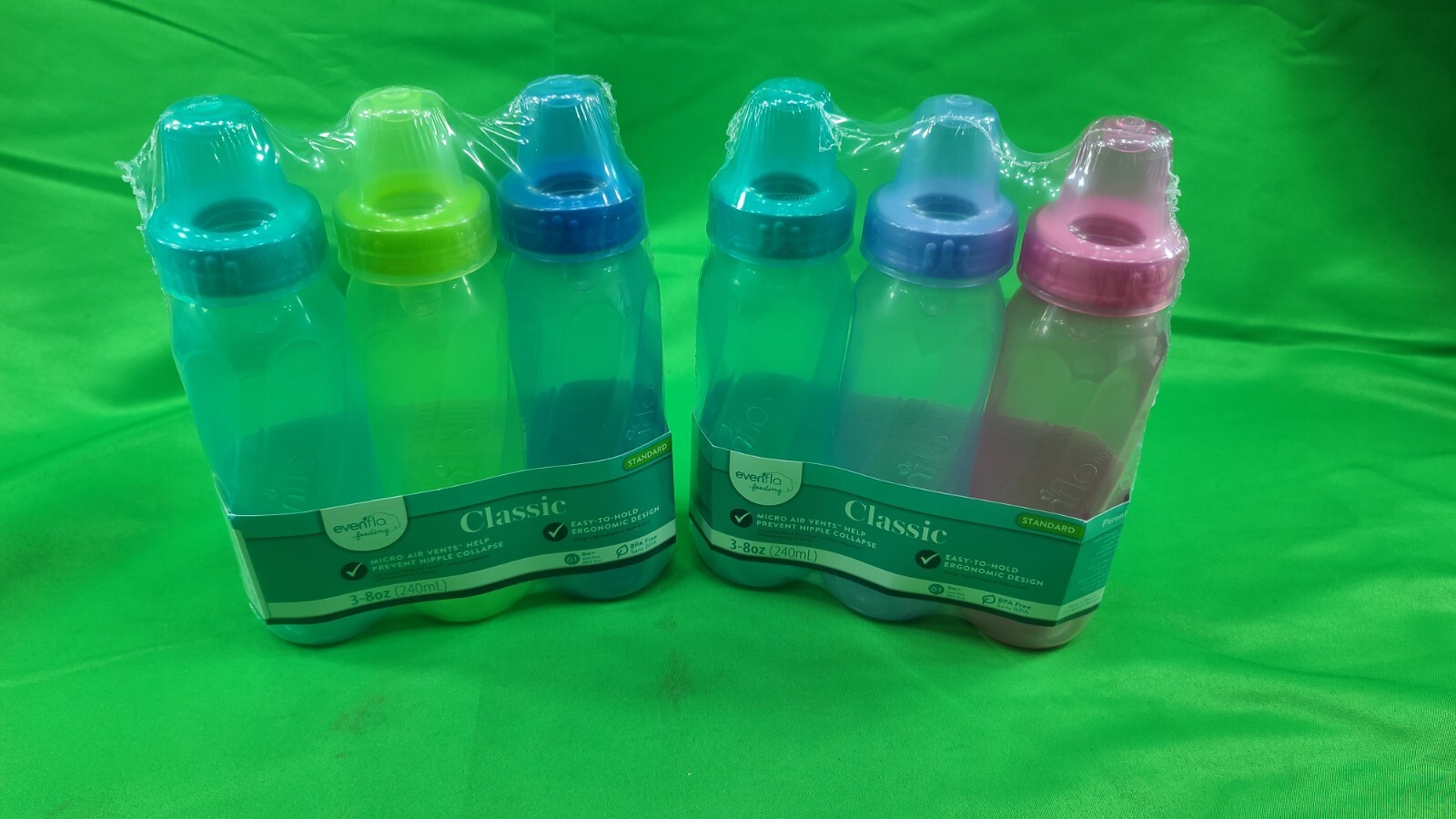 8 Oz Bpa Free W/ Slow Flow Nipples 3 Pack