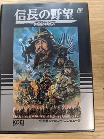 NES Soft Nobunaga's Ambition Sengoku Gunyuden KOEI with box manual and poster