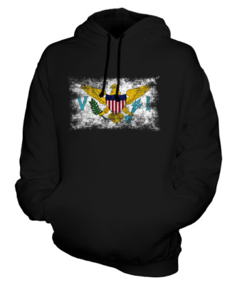 US VIRGIN ISLANDS DISTRESSED FLAG UNISEX HOODIE TOP GESCHENK KLEIDUNG TRIKOT