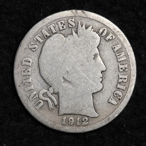 1912 Silver Barber Dime GOOD FREE SHIPPING
