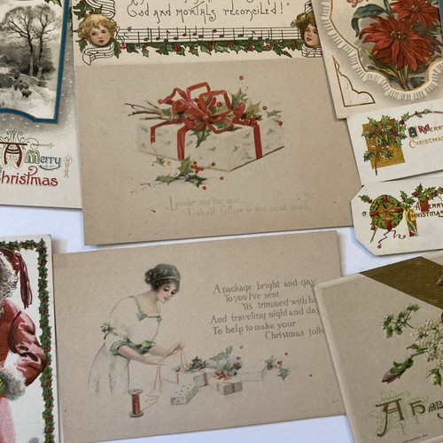 Antique Unused Postcards Lot 20 Christmas & New Years Some Embossed Early 1900s - Picture 5 of 24