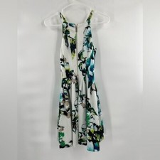 Vince Camuto green blue floral dress size 0 halter neck dress