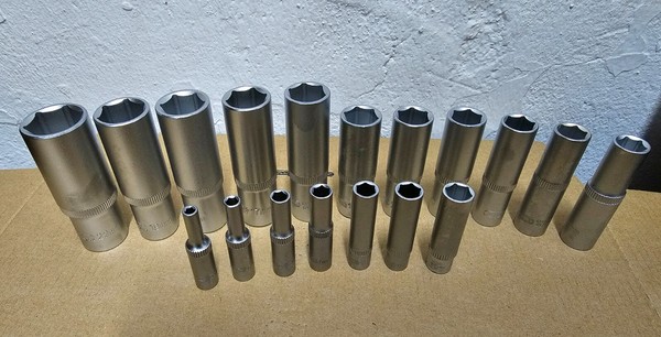 KS-TOOLS SteckschlüSsel Satz (18-Teilig, 1/2 3/8 1/4 Zoll, Sw 4-22) Langnuss Set-image