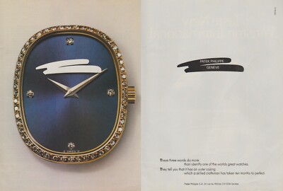 1980 Patek Philippe Geneve Watches -''Three Words Do More''- 2 Page Print Ad Photo