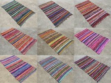 Large Chindi Rug Area Rag Rug Bohemian Indian Cotton Carpet Floor D�cor Rag US
