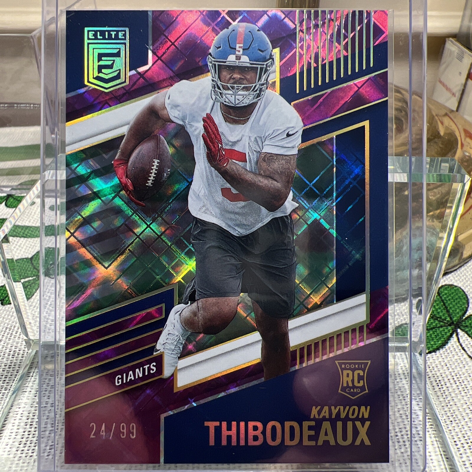 2022 Panini Donruss Elite Kayvon Thibodeaux Purple #'d /99 RC Giants