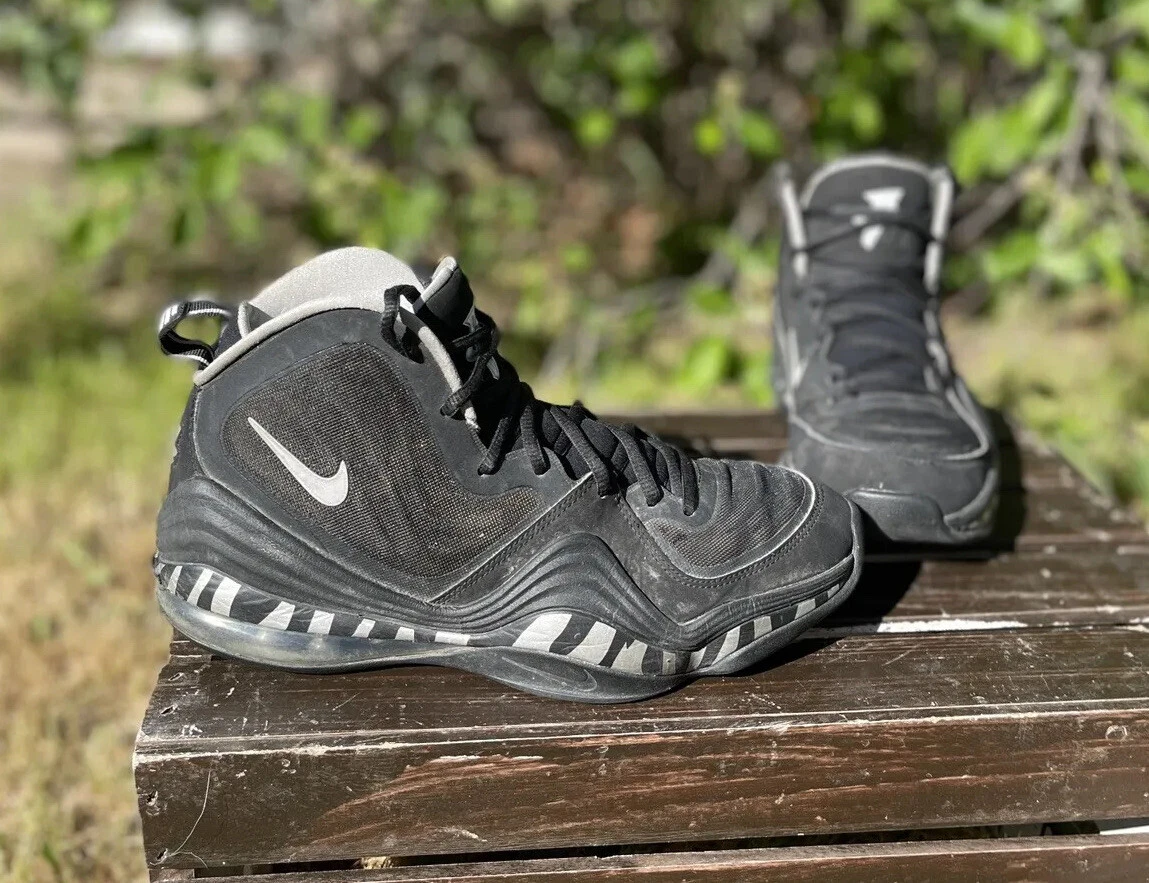 Asado profesional cepillo Nike Air Penny V Black White Metallic Silver Basketball Shoe CZ8782-001  Mens 8.5 | eBay