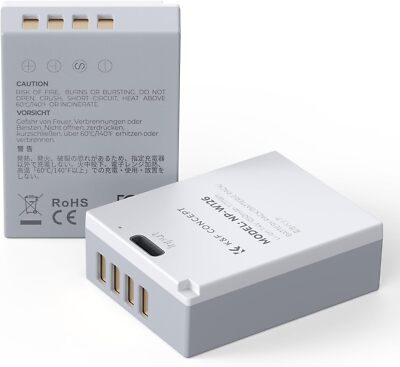K&F CONCEPT 2 Pack NP-W126 NP-W126S Battery w/ USB Type-C Port for Fujifilm XM5