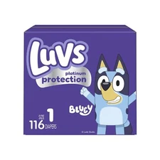 Luvs Diapers - Size 1, 116 Count, Bluey Platinum Protection Baby Diaper