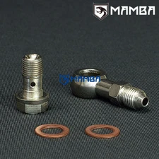 4AN to 7/16"-24 Turbo Oil Feed Banjo Bolt Kit Garrett GT25R GT2554R GT2560R
