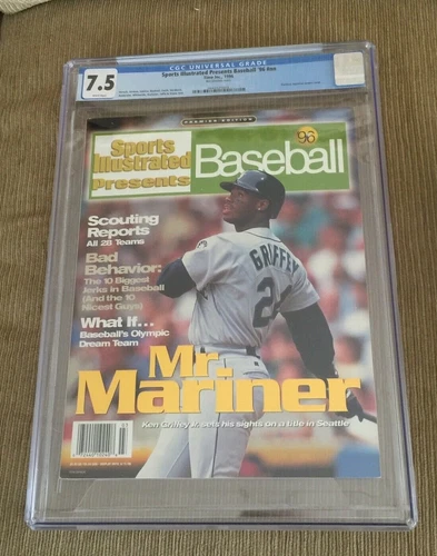 KEN GRIFFEY JR. 1996 Sports Illustrated NEWSSTAND NO LABEL CGC 7.5