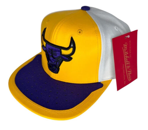 Mitchell & Ness NBA Chicago Bulls Day One Yellow & Purple Snapback Hat - Picture 7 of 15