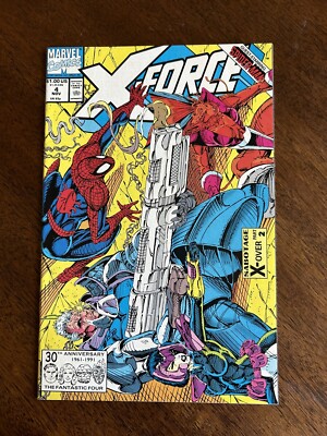 X-Force #4 (Nov 1991, Marvel) 3rd Appearance of Deadpool!! Spiderman!!