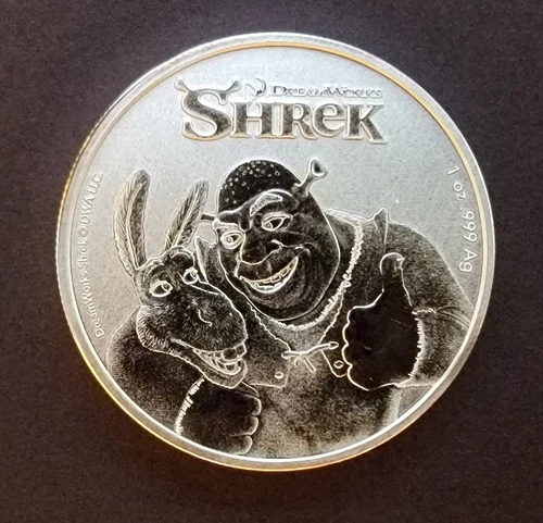 2021 Niue Shrek Dream Works Mint Bullion Vtg-999 Silver 1 Oz Ounce Art Bar Round
