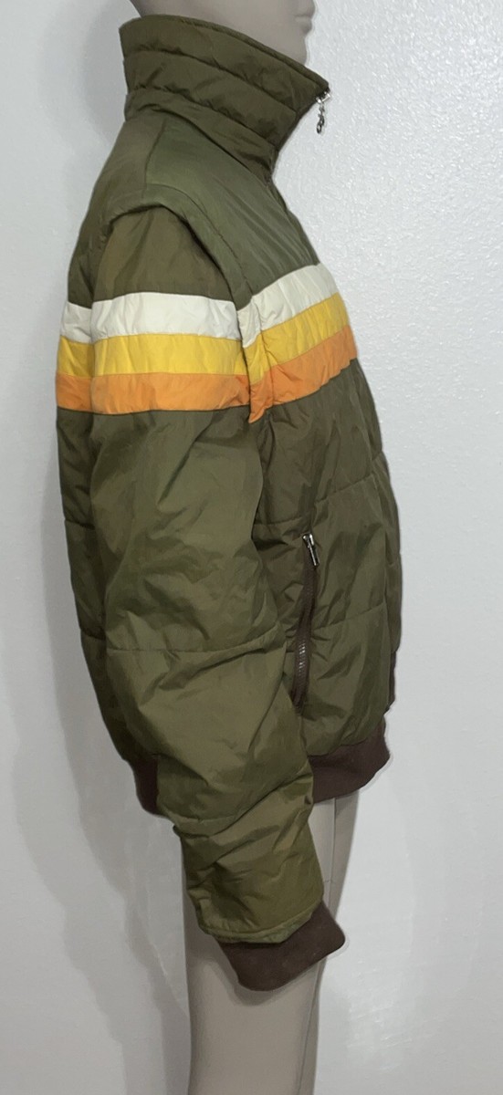 Vtg Hollister Co Olive Green Jacket Zip Off Sleeves Convertible Vest Retro  Sz Lg