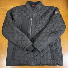 RefrigiWear Jacket Mens XL Black Diamond Quilted Insulation Full Zip