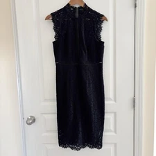 Bardot Lace Panel Sleeveless Dress 8 Black