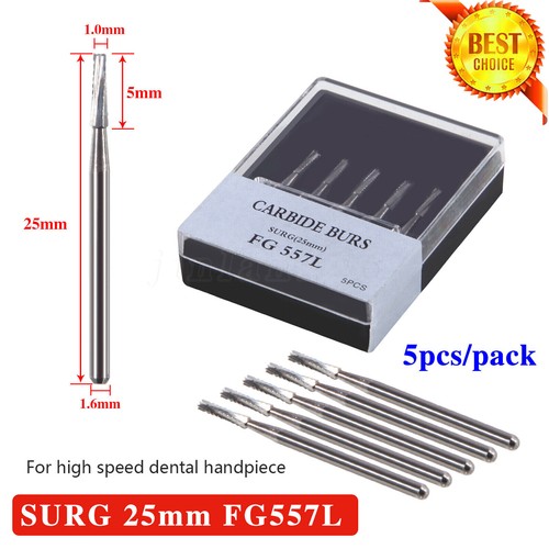 Dental Carbide Burs High Speed FG 19mm / Surgical FGOS FG SL 557 25mm - Picture 221 of 241
