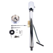 32 Manual Tilt Steering Column Chrome Floor Shift With 9-bolt Adapter With Key 32 Manual Tilt Steering Column Chrome Floor Shift With 9-bolt Adapter With Key